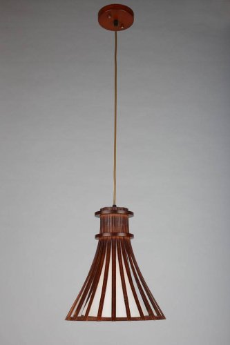 Светильник подвесной Ramada OML-59413-01 Omnilux белый 1 лампа, основание коричневое в стиле кантри  фото 2