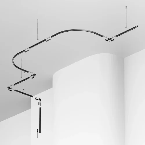 Шинопровод накладной 2 м Magnetic track system Levity TRX184-112B Maytoni чёрный в стиле современный хай-тек для светильников серии Magnetic track system Levity накладной шинопровод levity магнитная фото 5