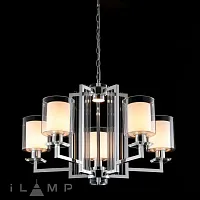 Люстра подвесная King RM6201-5 CR+CL iLamp прозрачная на 5 ламп, основание хром в стиле современный американский 