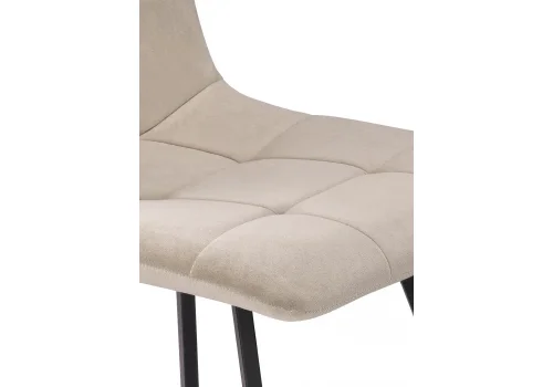 Стул на металлокаркасе Bruk beige / black 15237 Woodville, бежевый/велюр, ножки/металл/чёрный, размеры - ****450*550 фото 8