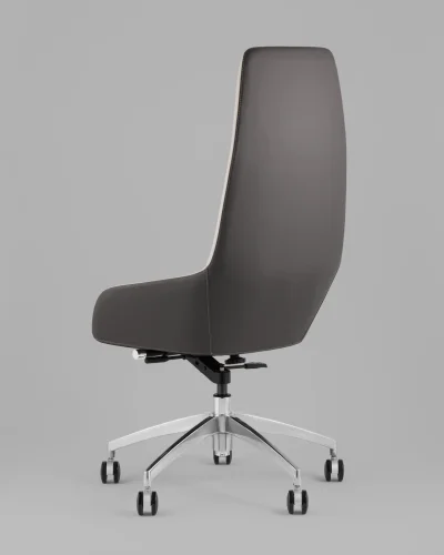 Кресло руководителя TopChairs Soulo, бежевый, серый УТ000039418 Stool Group, бежевый/экокожа, ножки/металл/хром, размеры - *1220**** фото 5