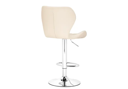 Барный стул Porch chrome / beige 15645 Woodville, бежевый/экокожа, ножки/металл/хром, размеры - *1130***480*470 фото 4