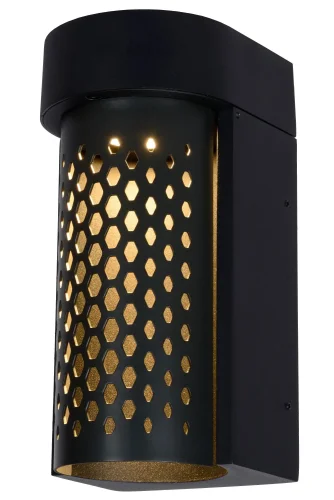 Настенный светильник LED Kiran 45800/10/30 Lucide уличный IP65 чёрный 1 лампа, плафон чёрный в стиле современный LED