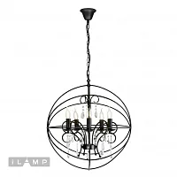 Люстра подвесная Life 8774-5 BK iLamp чёрная на 5 ламп, основание чёрное в стиле современный американский лофт 