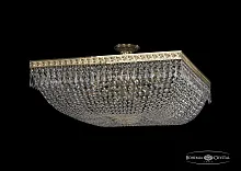 Люстра потолочная хрустальная 19012/80IV G Bohemia Ivele Crystal прозрачная на 16 ламп, основание золотое в стиле классика sp