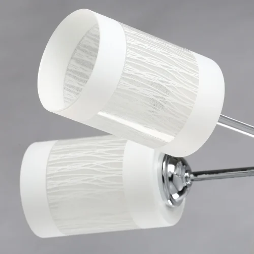 Люстра потолочная Олимпия 106010506 DeMarkt белая на 6 ламп, основание хром в стиле современный  фото 4