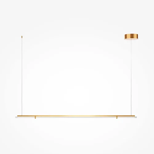 Светильник подвесной LED Plume MOD340PL-L28BS3K Maytoni прозрачный на 1 лампу, основание латунь в стиле современный минимализм линейный фото 3