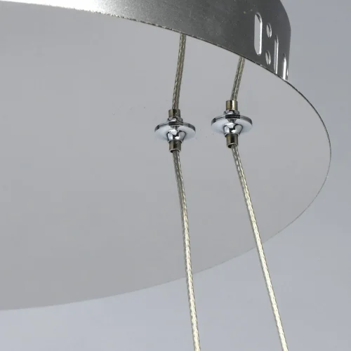 Люстра подвесная LED с пультом Гослар 498014202 Chiaro белая прозрачная на 1 лампа, основание хром в стиле современный кольца фото 10