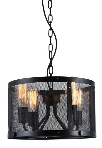 Светильник подвесной 3012/02/04P Stilfort чёрный 4 лампы, основание чёрное в стиле лофт  фото 2