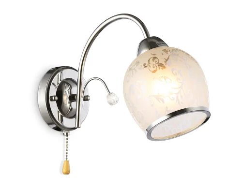 Бра с выключателем TR3194 Ambrella light белый на 1 лампа, основание хром в стиле классический 