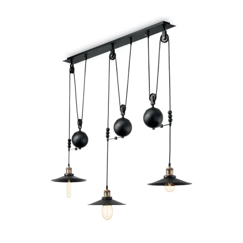 Светильник подвесной лофт UP AND DOWN SP3 Ideal Lux чёрный 3 лампы, основание чёрное в стиле лофт 