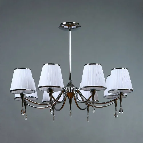 Люстра на штанге Серия 01625 MA01625CA/008 Chrome Ambiente by Brizzi белая на 8 ламп, основание хром в стиле современный 