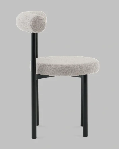Стул обеденный Флорео букле светло-серый УТ000041336 Stool Group, серый/букле, ножки/металл/чёрный, размеры - ***** фото 3