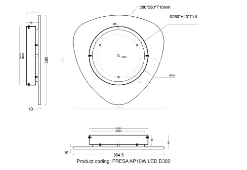 Бра LED FRESA AP10W LED D380WHITE Crystal Lux белый на 1 лампу, основание белое в стиле современный отражённый свет фото 3