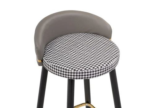 Полубарный стул Kardial gray / black 15673 Woodville, серый/ткань экокожа, ножки/металл/чёрный, размеры - ****410*400 фото 5