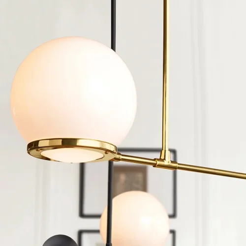 Люстра подвесная BALANCE 140546-26 ImperiumLoft белая на 1 лампу, основание золотое в стиле современный фото 5