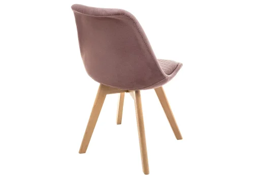 Деревянный стул Bonuss light purple / wood 15322 Woodville, фиолетовый/велюр, ножки/массив бука дерево/натуральный, размеры - ****500*560 фото 3