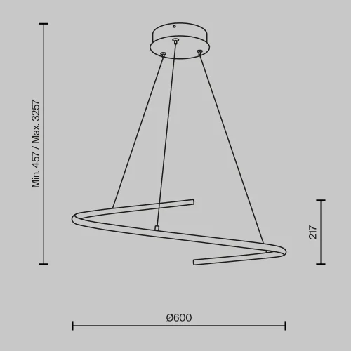 Светильник подвесной LED Curve MOD242PL-L33BSK Maytoni латунь на 1 лампу, основание латунь в стиле хай-тек минимализм современный фото 12