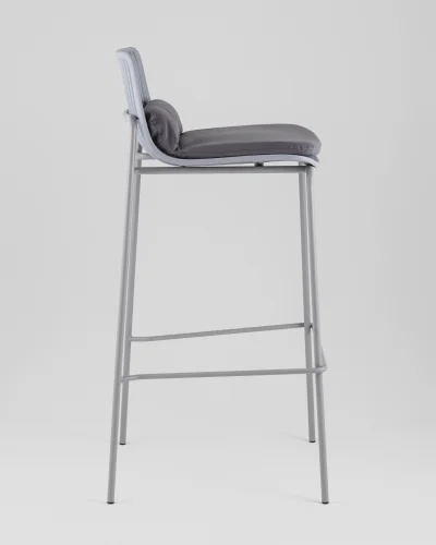 Стул барный Louran с подушкой, серый УТ000040187 Stool Group, серый/экокожа, ножки/металл/серый, размеры - ***** фото 3