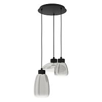 Светильник подвесной LED Sarnarra 39784 Eglo чёрный серый 3 лампы, основание чёрное в стиле современный 