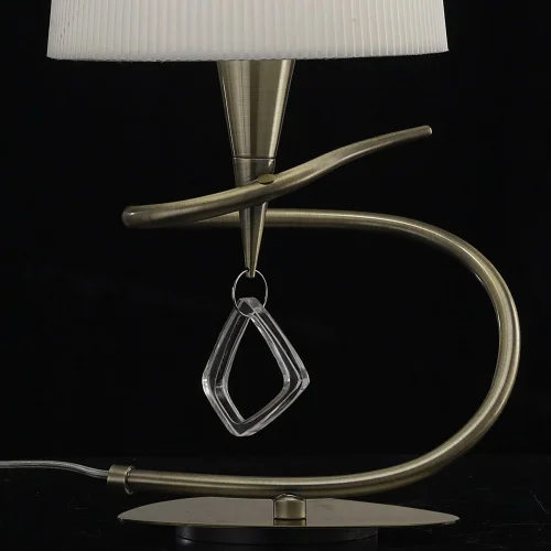 Настольная лампа MARA CUERO - PANT. BLANCA 1629 Mantra белая 1 лампа, основание бронзовое металл в стиле современный  фото 3