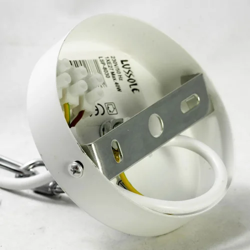 Светильник подвесной лофт Ketchikan GRLSP-8030 Lussole белый 1 лампа, основание хром в стиле лофт  фото 7