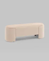 Банкетка Taks велюр молочный УТ000039118 Stool Group на 1 , основание в стиле современный 