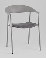 Стул Eila, с подушкой, пластик серый УТ000039777 Stool Group, серый/рогожка, ножки/пластик/серый, размеры - *775***502*591