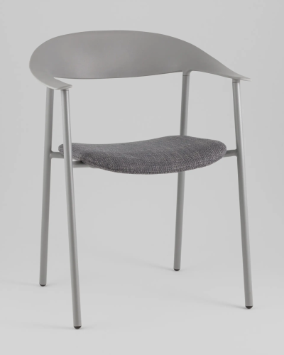 Стул Eila, с подушкой, пластик серый УТ000039777 Stool Group, серый/рогожка, ножки/пластик/серый, размеры - *775***502*591
