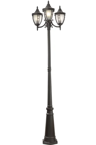 Парковый светильник Novara O026FL-03B Maytoni уличный IP44 чёрный 3 лампы, плафон белый в стиле современный E27