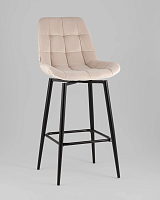 Стул барный Флекс с поворотным механизмом велюр бежевый УТ000040033 Stool Group, бежевый/велюр, ножки/металл/чёрный, размеры - *****