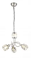 Люстра подвесная Kris 54356-3H Globo прозрачная на 3 лампы, основание матовое никель в стиле современный 