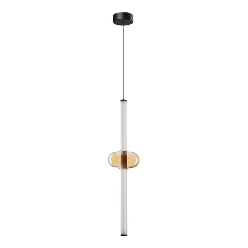 Светильник подвесной LED Rigla A6838SP-12AM Arte Lamp янтарный на 1 лампу, основание чёрное в стиле хай-тек современный 