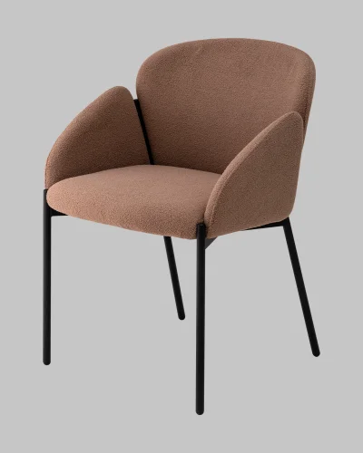 Стул обеденный Melia, светло-коричневый УТ000039552 Stool Group, коричневый/букле, ножки/металл/чёрный, размеры - *770**** фото 6