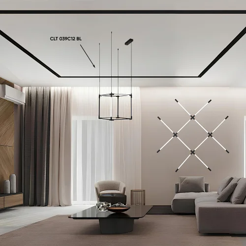 Светильник потолочный LED CLT 039W12 BL Crystal Lux белый на 1 лампу, основание чёрное в стиле современный фото 6