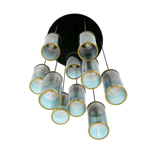 Люстра каскадная Мурано (Murano) 8401/10 Lumion серая голубая на 10 ламп, основание чёрное в стиле современный фото 4 Люстра каскадная Мурано (Murano) 8401/10 Lumion серая голубая на 10 ламп, основание чёрное в стиле современный фото 4