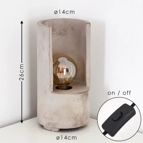 Настольная лампа лофт Lynton 49111 Eglo серая 1 лампа, основание серое металл в стиле лофт  фото 4