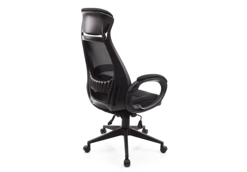 Компьютерное кресло Burgos черное 1715 Woodville, чёрный/сетка, ножки/пластик/чёрный, размеры - *1290***690*690 фото 5