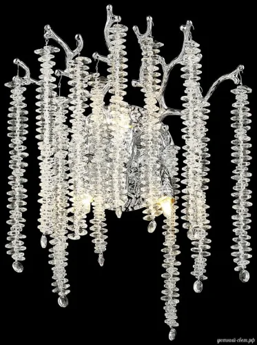 Бра 185-101-03 Velante прозрачный на 3 лампы, основание хром в стиле современный классический ветви