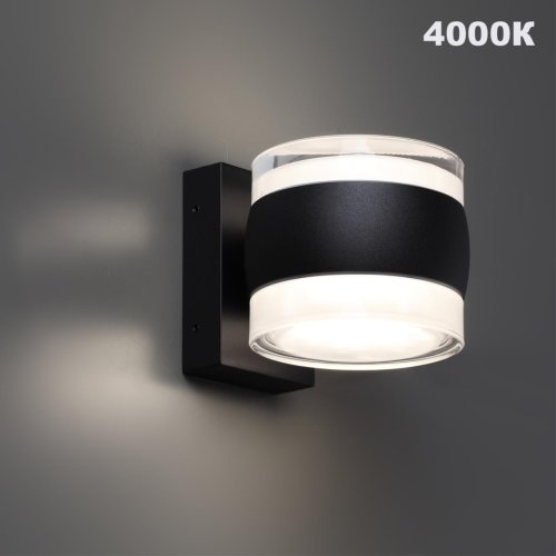 Настенный светильник уличный Estima 359720 Novotech уличный IP65 чёрный на 2 лампы, плафон прозрачный в стиле минимализм хай-тек современный LED фото 4