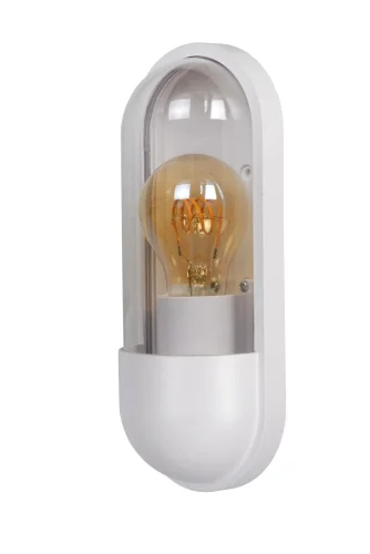 Настенный светильник уличный Capsule 29897/01/31 Lucide уличный IP65 белый на 1 лампу, плафон прозрачный в стиле классический E27 фото 2