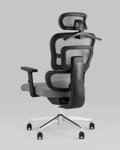 Кресло офисное TopChairs Techno серый УТ000037111 Stool Group, серый/ткань, ножки/металл/хром, размеры - 520*1240***680*690 фото 5