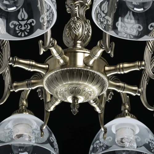 Люстра потолочная Аманда 481015008 MW-Light прозрачная на 8 ламп, основание античное бронза в стиле классический  фото 9