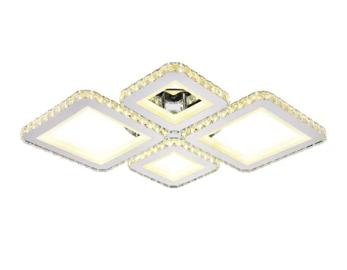 Люстра потолочная LED с пультом FA1726 Ambrella light прозрачная на 1 лампа, основание хром в стиле классический современный с пультом квадраты фото 5
