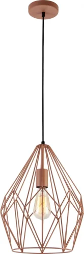 Светильник подвесной лофт Jade TL1173H-01PK Toplight медь на 1 лампу, основание чёрное в стиле лофт современный 