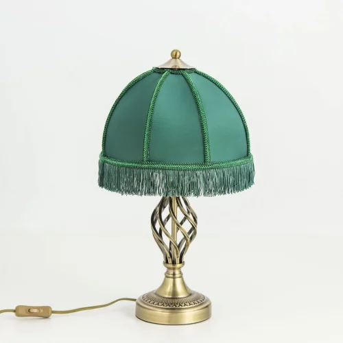 Настольная лампа Базель CL407802 Citilux зелёная 1 лампа, основание бронзовое металл в стиле классический кантри  фото 3