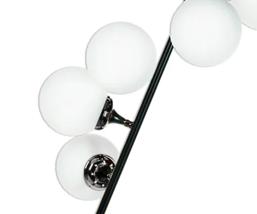 Торшер Сида 07504-6,19 Kink Light молекула шар белый 6 ламп, основание чёрное в стиле современный
 фото 3