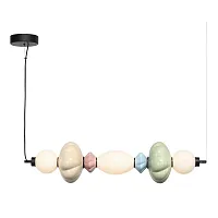 Светильник подвесной LED Florentini SL6134.443.01 ST-Luce зелёный разноцветный на 1 лампу, основание чёрное в стиле современный линейный