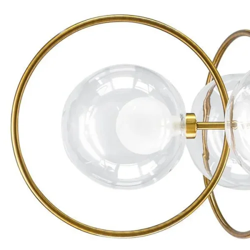Люстра подвесная Alfa 745073 Lightstar золотая прозрачная на 7 ламп, основание золотое в стиле современный шар фото 5