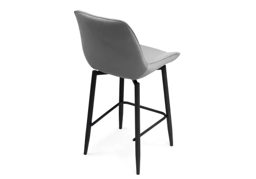 Полубарный стул Седа К крутящийся светло-серый / черный 517144 Woodville, серый/велюр, ножки/металл/чёрный, размеры - ****500*580 фото 5